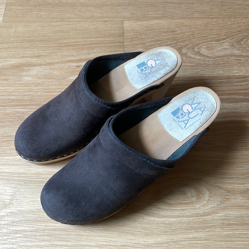MAGUBA Stockholm Nubuck High Heel Clogs - Picture 2 of 9